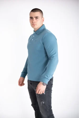 PREMUIUM muška majica dugi rukav sa kragnom - plava - R Star 2