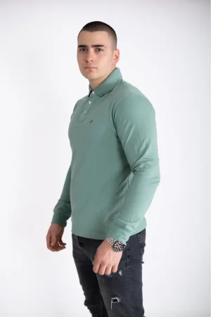 PREMUIUM muška majica dugi rukav sa kragnom - zelena - R Star 2