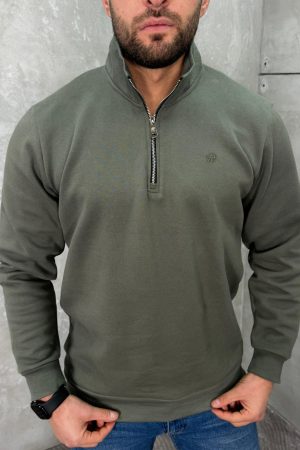 Muški Pamučni Duks Maslinasta