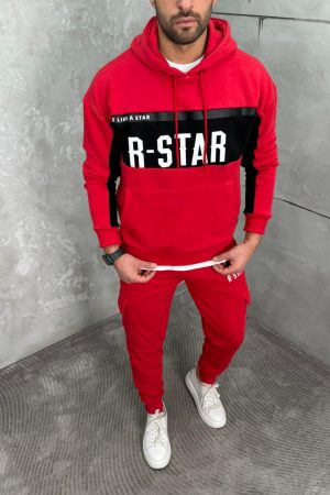 Alternative view of Komplet Trenerka sa kapuljačom Crvena