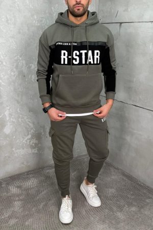 Alternative view of Komplet Trenerka sa kapuljačom Maslinasta