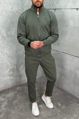 Komplet Trenerka sa Full zipom Maslinasta