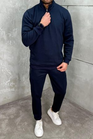 Komplet Trenerka sa Polu zipom Teget