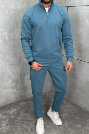 Alternative view of Komplet Trenerka sa Polu zipom Plava