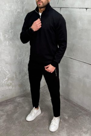 Alternative view of Komplet Trenerka sa Polu zipom Crna