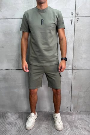 Muški Komplet Majica i Šorc Maslinasta