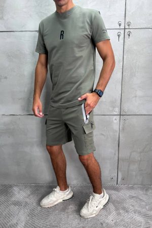 Alternative view of Muški Komplet Majica i Šorc Maslinasta