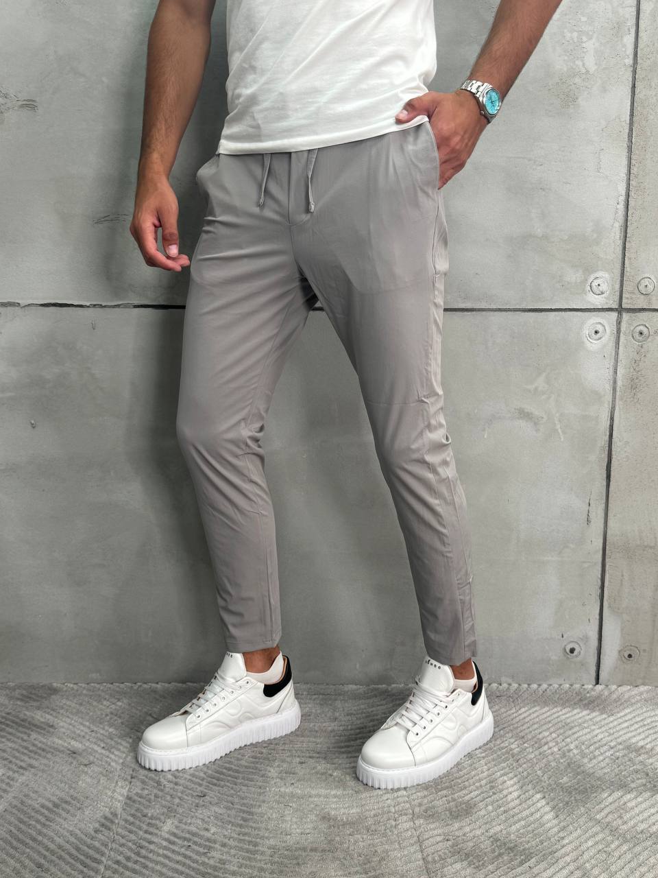 Muške Pantalone Svetlo Siva - Slika 2