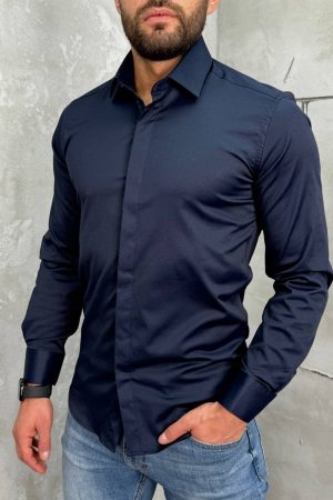 Elegantna Košulja Tamno Teget